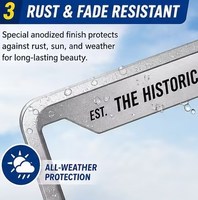 Cadre de plaque d'immatriculation personnalisé en aluminium argenté minimaliste, norme américaine, pour vente en gros de pièces automobiles