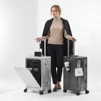 Valise en alliage d'aluminium et de magnésium, ouverture frontale, serrure TSA, cadre en aluminium léger, pour les voyages d'affaires