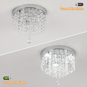 โคมไฟระย้า LED แบบติดผนัง 15W คริสตัล K9 สแตนเลสสตีล แสงสว่างทันสมัยสำหรับบ้าน ห้องนอน ห้องนั่งเล่น โฮมออฟฟิศ - Product Image 3