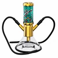 Kit complet de chicha électronique avec tête de fumée rechargeable, batterie 850 mAh, e-shisha, deux tuyaux à eau pour bar et fête