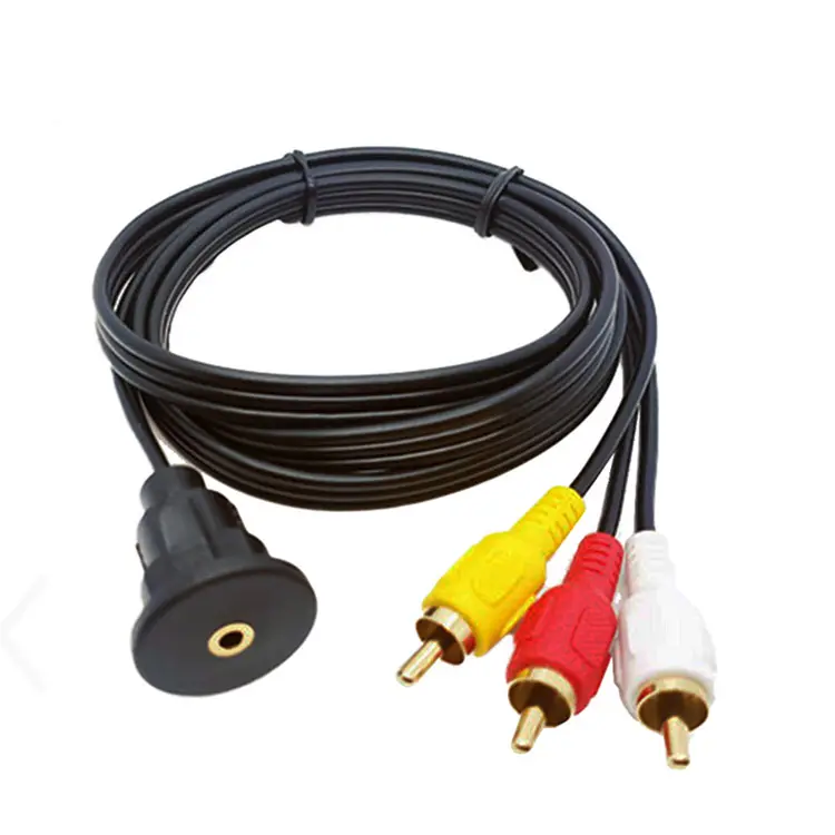 Cable USB de datos AV, Conector de componente de vídeo transparente, 3RCA, DC3.5