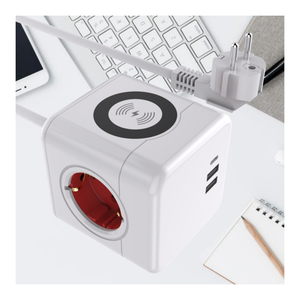 2026 Cube Design Wireless Charger Power Strip 3ways with <b>USB</b> 2A1C CE ROHS EU Standard <b>Extension</b> Cord - Product Image 4
