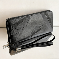 Dompet Pria Slim Kulit PU Hitam Logo Custom Dompet Pria Harga Terjangkau Sac a Main Homme En Cuir Portefeuille Pour Homme CD04