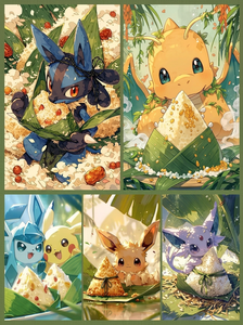 Tarjeta Coleccionable Pokemond Dragon Boat Festival Jumbo Artboard A5 con Lámina Dorada, Impresión a Todo Color, Caja de Regalo de Papel - Product Image 2
