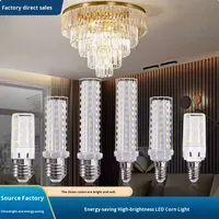 Ampoule LED ultra-lumineuse pour jardin, culot E14/E27, petite vis, lumière maïs, lampe à économie d'énergie, trois couleurs, intensité variable, lustre blanc