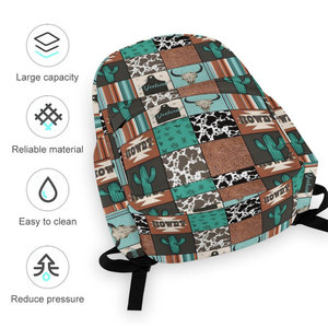 Vintage Western Print <b>Backpack</b> Custom Laptop <b>Backpack</b> <b>Kids</b> Student School Bag Custom Logo Pattern Outdoor Travel <b>Backpack</b> - Product Image 5