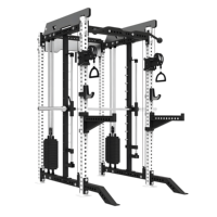 Appareil de musculation multifonctionnel en acier commercial : Rack à squats, machine Smith, entraînement de force incluant la pratique des triceps
