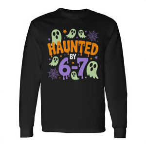 Haunted By 6-7 Halloween T-shirt à manches longues avec design de costume de meme - Product Image 2