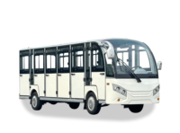 Nouveau bus électrique bleu moderne pour 17 passagers, avec portes, véhicule de tourisme personnalisé pour sites touristiques