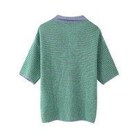 Ensemble d'été pour femme : Haut tricoté ample à col polo et short taille haute au-dessus du genou