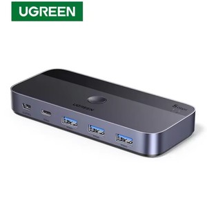 UGREEN CM662 <span class=keywords><strong>Switch</strong></span> USB 3.0 per 2 Computer, Condivisione Dispositivi Tipo <span class=keywords><strong>C</strong></span> e USB, Switcher a 4 Porte per Condividere Tastiera e Mouse, Hub USB - Product Image 1