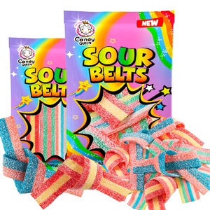 Custom 100g Mixed Fruit Sour Liquorice Chewy Gummy Strip Yummy Multicolor Sour Belt <strong>Candy</strong> with Fruit Flavored Halal Certified - Product Image 1