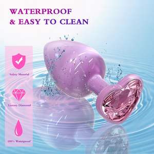 ألعاب تدريب شرجية بمقاسات S وM وL مع قاعدة مجوهرات على شكل قلب، محفز لنقطة جي، سدادة مؤخرة معدنية وردية للمبتدئين في ألعاب الأزواج - Product Image 4