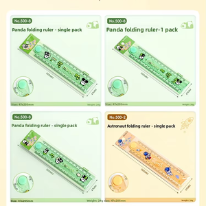 Righello Pieghevole in Plastica a Forma di Cartone Animato 15cm per Studenti delle Scuole Elementari - Strumento per Disegno e Misurazione - Product Image 1