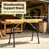 Support de table à scie pliable en métal thermolaqué de haute qualité et durable pour le travail du bois, réglable et télescopique, pour charpentiers