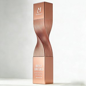 รางวัลเรซิ่นทรงกระบอกดีไซน์ใหม่ สีโรสโกลด์ รางวัลที่ระลึกแบบกำหนดเองสำหรับพิธีประจำปีของบริษัท - Product Image 4