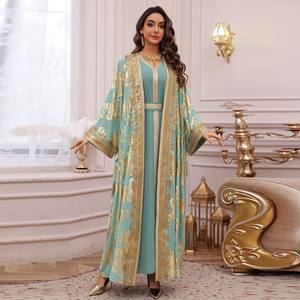 473 Abbigliamento Islamico di Lusso Personalizzato <span class=keywords><strong>Aya</strong></span> Turchia Set 2 Pezzi per Donne Cardigan <span class=keywords><strong>Aya</strong></span> Abito Musulmano Femminile - Product Image 5