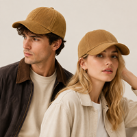 Casquette de baseball en velours côtelé personnalisée, vintage, 6 panneaux, logo brodé, réglable, unisexe, fournisseur OEM ODM