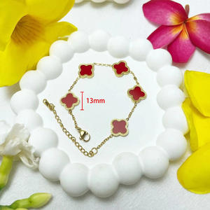 إسورة بتصميم برسيم رباعي الأوراق مقاس 13 مم من الفولاذ المقاوم للصدأ عالي الجودة ومقاومة للماء - Product Image 3