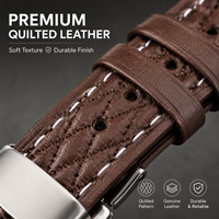Bracelet de montre en cuir matelassé diamanté pour Samsung Galaxy Watch 4 5 6 7 18mm 20mm 22mm, boucle papillon pour femmes, usage quotidien au bureau