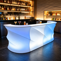 Bar à boissons portable, bar à cocktails mobile, comptoir mobile, bar extérieur LED, comptoir de bar solaire extérieur pour location