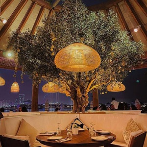 Lámpara colgante de ratán Yumesho Lighting, candelabro de madera de teca tejido a mano para casas de huéspedes, dormitorios y salas de estar - Product Image 4