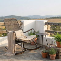 Fauteuil inclinable à bascule Meiqi moderne avec structure en alliage d'aluminium durable, résistant aux intempéries, pour jardin, patio, balcon