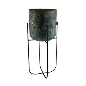 modern Iron Planter Stand for Home Decor Powder Coated Metal <b>Garden</b> Planter with Design for Floor Planting - Product Image 1