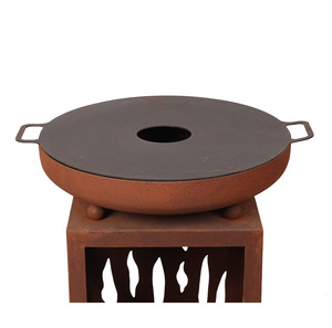 Griglia a carbonella/<span class=keywords><strong>legna</strong></span> KingJoy Forge in acciaio Corten, stile moderno, facile <span class=keywords><strong>da</strong></span> montare, per 2-3 persone, con dispositivo di sicurezza contro le fiamme. - Product Image 1