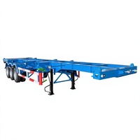 Meilleur prix Sinotruk Howo Semi-remorque squelette 2 essieux 40 pieds avec pieds de support stables, charge utile 60T pour le transport logistique