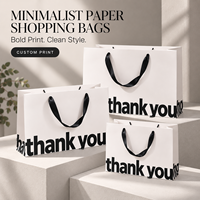 Dankeschön-Papiertüten mit Bandhenkeln für Boutique-Bestellungen, Kundenwertschätzung und Verpackungen für Kleinunternehmen