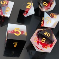 Ensemble de dés polyédriques D20 en résine avec feuille d'or, trois couleurs, D&D COC Cthulhu, 7 dés pour jeux de société, jeux de rôle TRPG