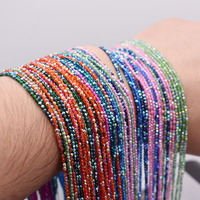 Petites perles de verre cristal 2mm 190 pièces perles d'espacement en verre à facettes pour la fabrication de bijoux boucles d'oreilles pour femmes perles de coton