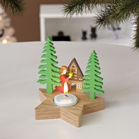 Cetakan Silikon Tempat Lilin Bintang Malaikat Rusa Pohon Natal, Cetakan Papan Sisipan Resin Plester DIY