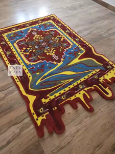 Tapis en laine brun persan de luxe durable tapis moderne tufté à la main taille personnalisée pour bureau à domicile ou espace de fusion - Product Image 5