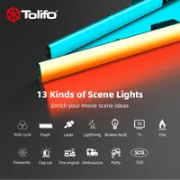 Tolifo LED 사진 필 라이트 스틱 휴대용 RGB 휴대용 LED 비디오 라이트 USB 충전식 필름 라이트 완드 ST-20RGB