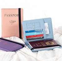 Porte-passeport en cuir PU personnalisé promotionnel, portefeuille de voyage RFID, porte-passeport, nouveaux cadeaux d'affaires, coffret cadeau exécutif