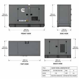 Groupe électrogène diesel Cummins à faible bruit de 20 kW, 50 kW, 60 kW, 80 kW, 90 kW, 100 kW, 120 kW, 50/60 Hz avec ATS pour l'alimentation de secours des petites usines - Product Image 4