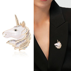 Legierung Einhorn Märchenstil Emaille Strass Brosche für Hochzeit Verlobung Geschenk Direktverkauf ab Werk - Product Image 2