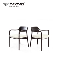 Fauteuil moderne en bois massif avec siège rembourré en velours pour table à manger, mobilier d'intérieur pour hôtel et appartement