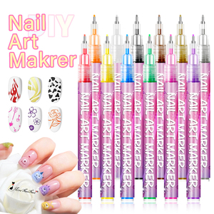 قلم الرسم المغناطيسي للأظافر من ODM 12 قطعة قلم طلاء تزيين الأظافر مقاوم للماء وسريع الجفاف رسم الأظافر على الجدران - Product Image 2