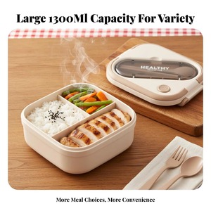 <b>Compartment</b> <b>Lunch</b> <b>Box</b> Plastic Portable Lunchbox Students Office Bento <b>Box</b> Microwave Food Containers with Chopsticks and Spoon - Product Image 3