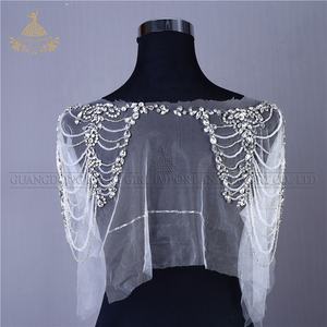 DRA-164 Handmade Sew-On Motiv Strass Ausschnitt Hang Fransen <span class=keywords><strong>Applique</strong></span> für Abendkleid - Product Image 6