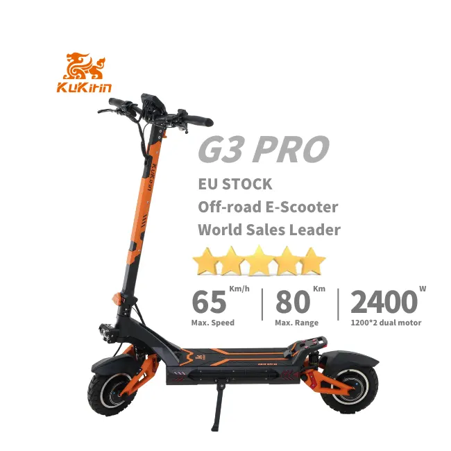 PL STOCK 2024 KuKirin G3 Pro Электрический скутер | Двойной 1200 Вт двигатель | 65 км/ч съемный аккумулятор быстрый Электрический скутер