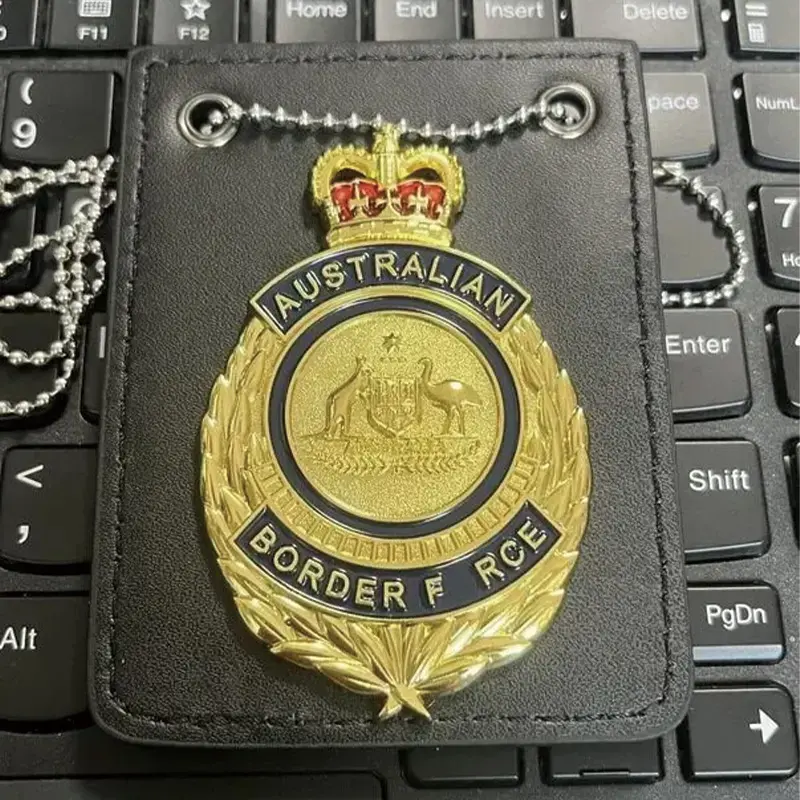 Wholesales Custom Metal Security Guard Hat Miami Department Arm Badge Holder