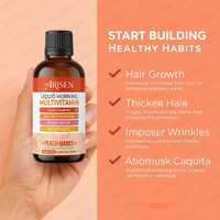 OEM Organics Multivitamines liquides pour la croissance des cheveux Biotine 10000mcg Gouttes liquides Multivitamines Complément alimentaire Sirop oral Vitamines de croissance