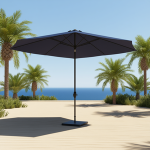 Sombrilla de Patio Cuadrada DB Outdoor de 3 Metros con Base, Poste de Aluminio, Tela de Poliéster, Inclinación Manual, Uso en Exteriores - Product Image 2