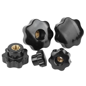 Kunststoffgriffknöpfe Daumenschrauben Sechskantmuttern M5 M6 M8 M10 Schwarz Bakelit Durchgangsbohrung Gewinde-Spannmutter - Product Image 1