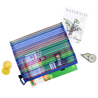 A3 B4 A4 B5 A5 B6 A6 B8 Sac à documents en maille de polyester coloré Sac à dossiers en plastique transparent Pochette à documents à fermeture éclair