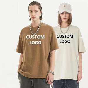 2024ใหม่เสื้อยืดผ้าฝ้าย100% ยูนิเซ็กซ์ขนาดใหญ่กว่าปกติ345 GSM ลายทึบดีไซน์ว่างเปล่าแบบเรียบ - Product Image 1